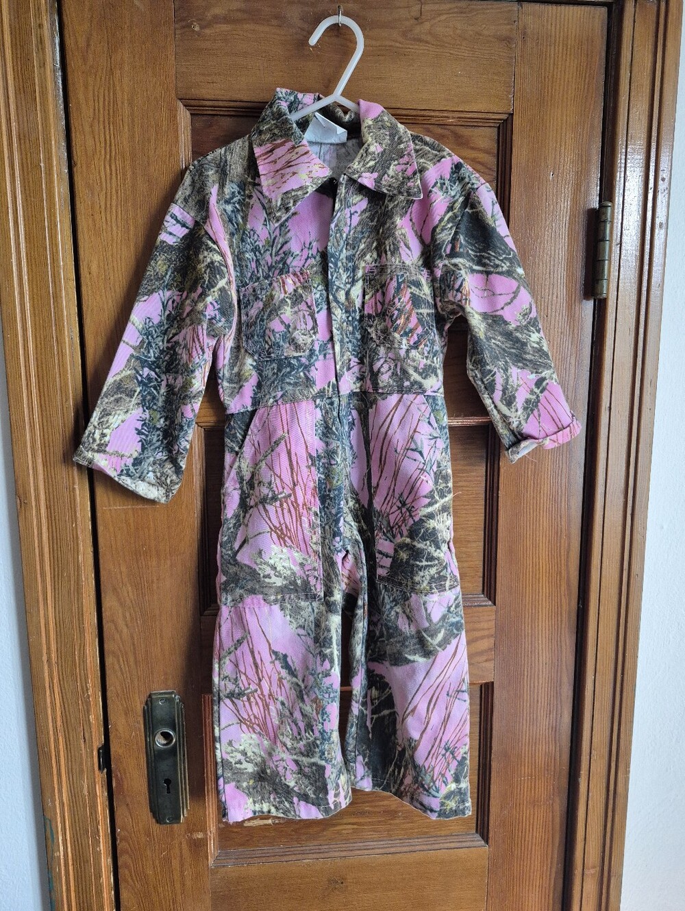 Vintage Pink Camoflage Coveralls Size 2 Toddler Real Tree Style